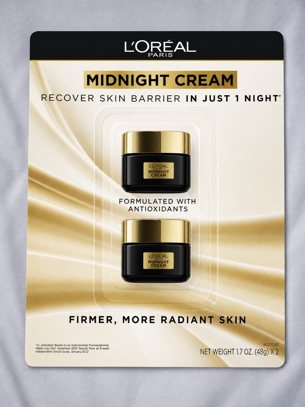 L'Oreal Paris Recover Skin Barrier Night Moisturizer - Black & Gold Packaging - Picture 3 of 4
